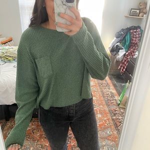 Wild Fable cropped waffle knit top